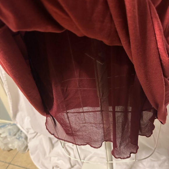 Garnet Hill Women's Poet Knit Dress Maroon Size Medium - Picture 4 of 6